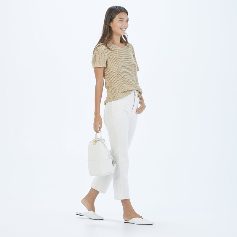Hammitt Hunter Medium Backpack, Limited Edition Marshmallow White and Brushed Gold