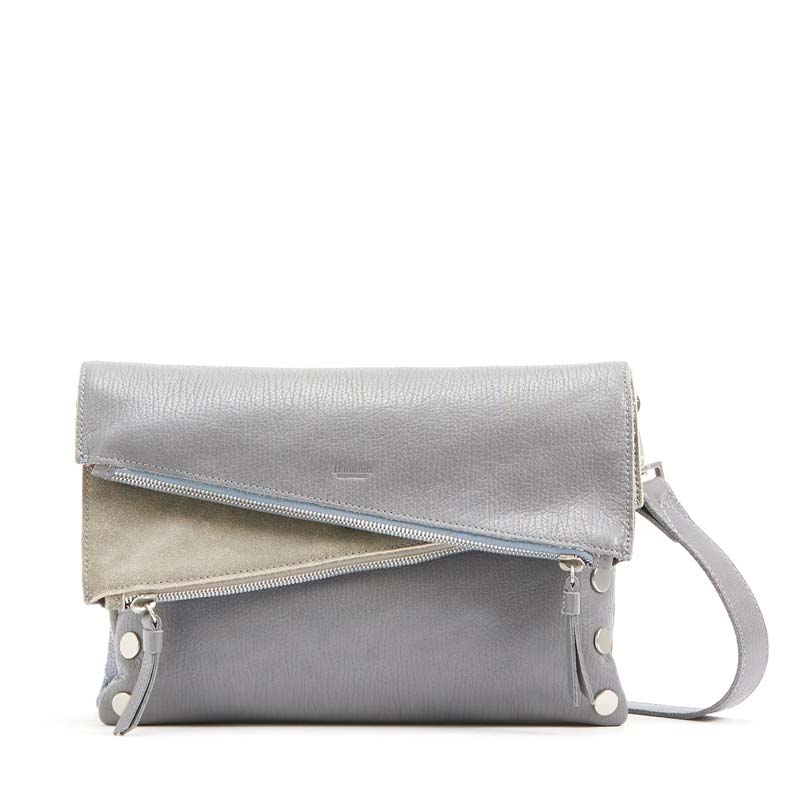 Hammitt Dillon Medium Handbag Limited Edition Steel Blue and Brushed Silver