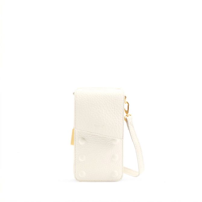 Hammitt 310 Phone Case Crossbody, Marshmallow White and Gold Tone