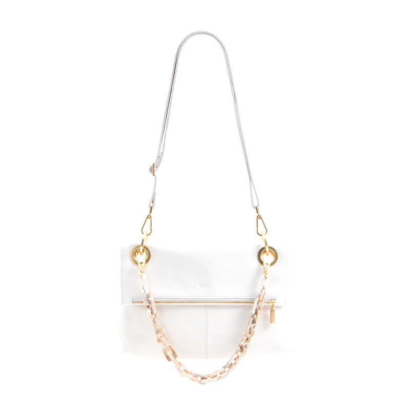 Hammitt VIP Montana Medium Handbag, Marshmallow White and Brushed Gold