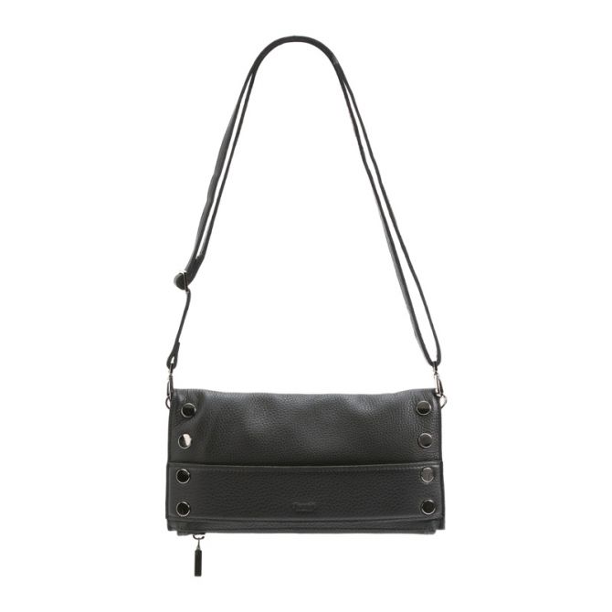 Hammitt Ryan Clutch, Black and Gunmetal