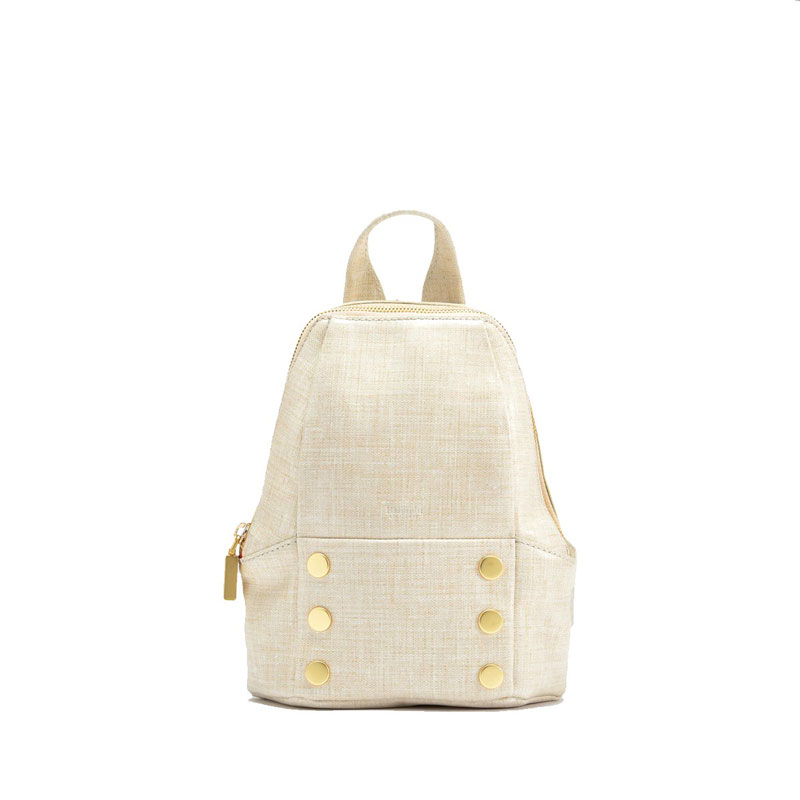 Hammitt Hunter Small Backpack, Limited Edition Semolina Cream and Brushed Gold Tone
