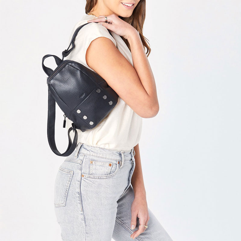 Hammitt Small Backpack, Black and Gunmetal Hardware
