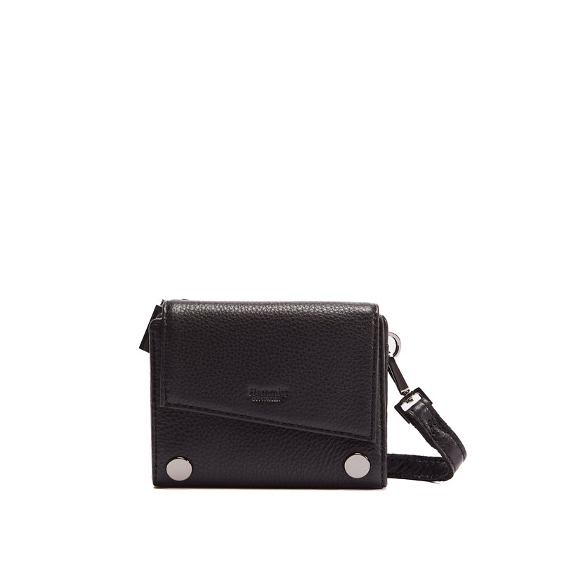 Hammitt Levy Small Wallet, Black and Gunmetal Hardware