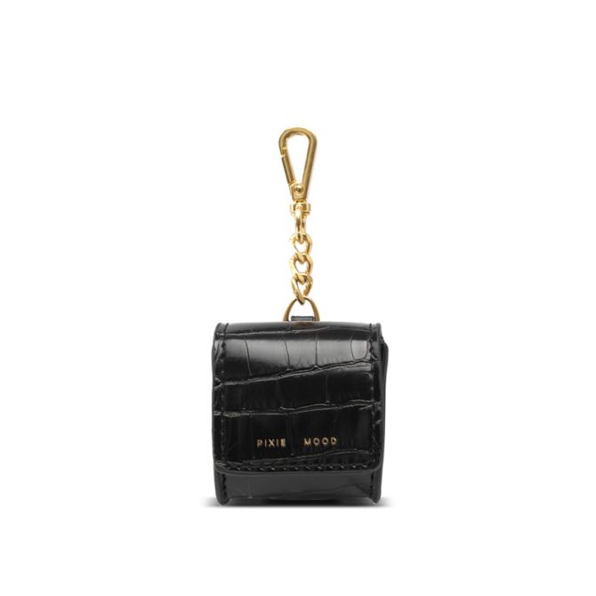 Pixie Mood Vivian Airpods Case, Black Croc