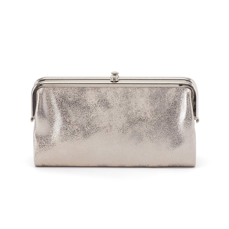 Hobo Lauren Clutch Wallet, Distressed Platinum