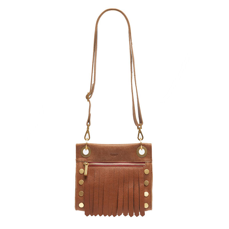 Hammitt Tony Small Crossbody, Limited Edition Saddle Fringe and Brushed Gold Tone Red Zip
