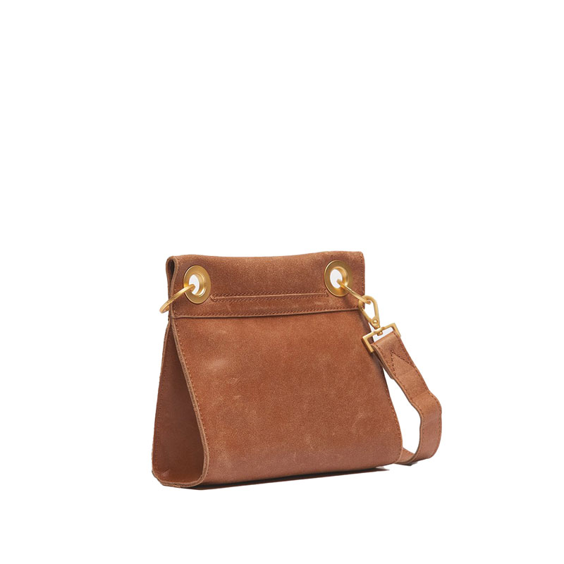 Hammitt Tony Small Crossbody, Limited Edition Saddle Fringe and Brushed Gold Tone Red Zip