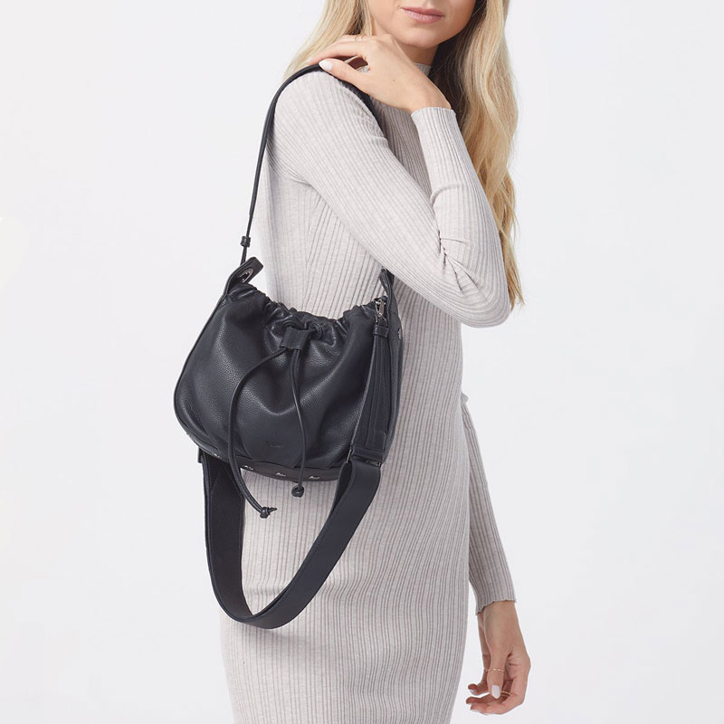 Hammitt Cooper Medium Bag in Black and Gunmetal Hardware