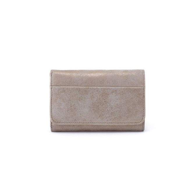 Hobo Jill Trifold Wallet, Metallic Granite Gold
