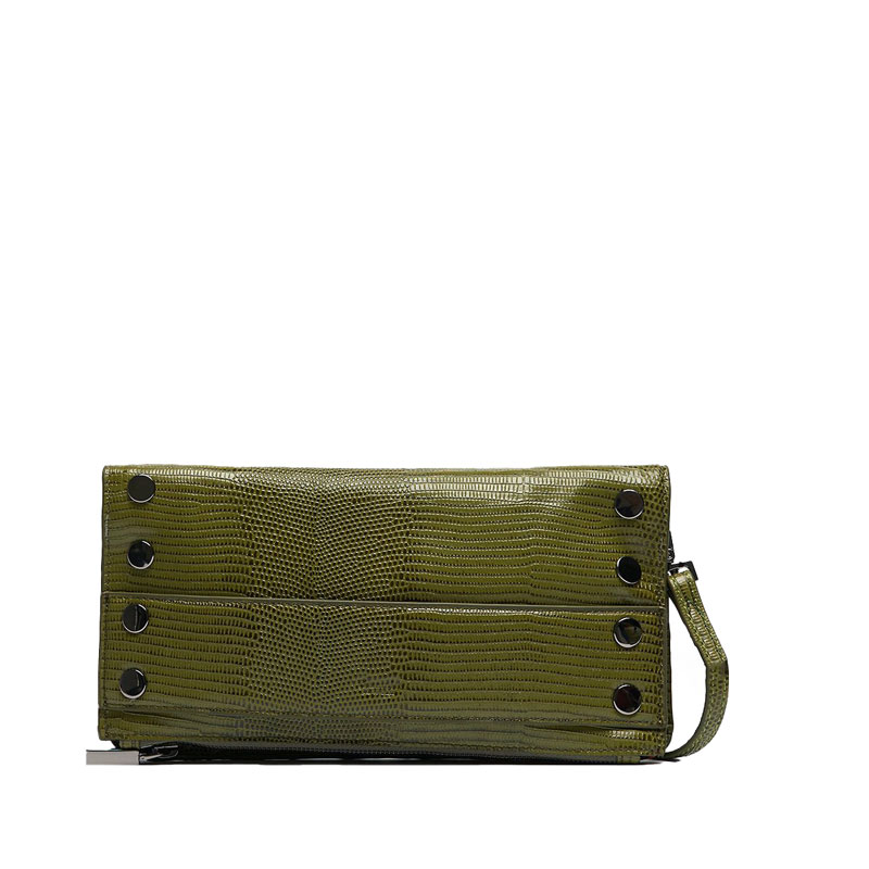 Hammitt Ryan Clutch, Limited Edition Evergreen Lizard and Gunmetal ...