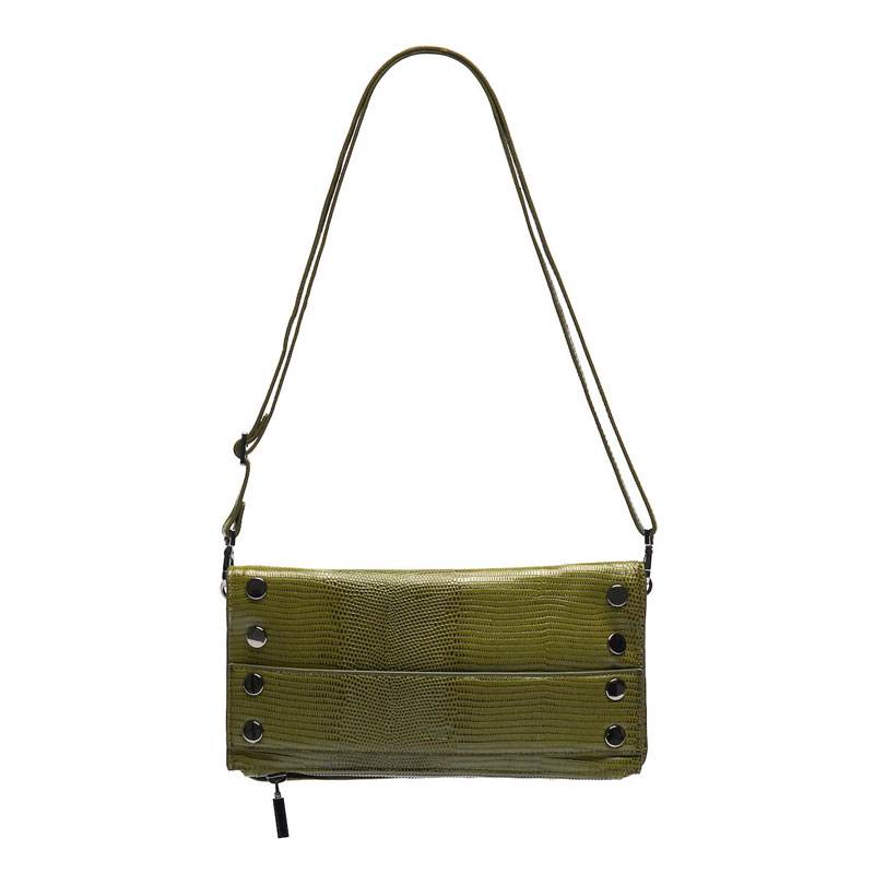 Hammitt Ryan Clutch, Limited Edition Evergreen Lizard and Gunmetal Hardware