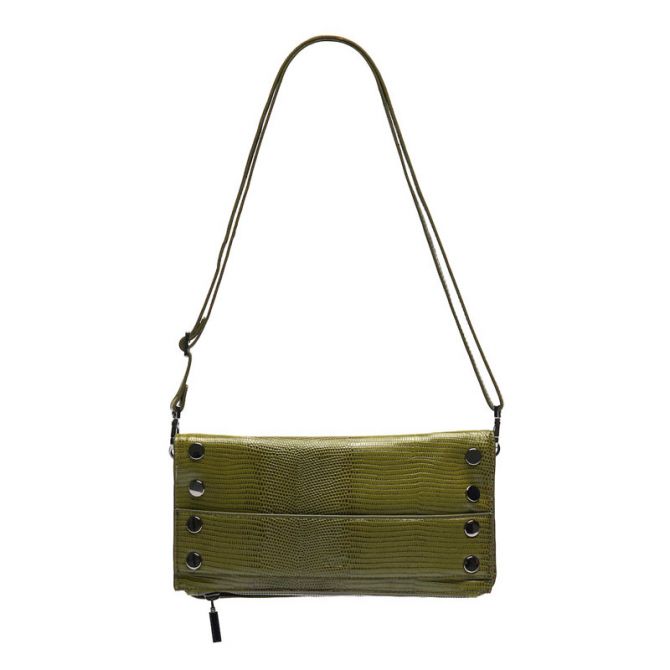 Hammitt Ryan Clutch, Limited Edition Evergreen Lizard and Gunmetal