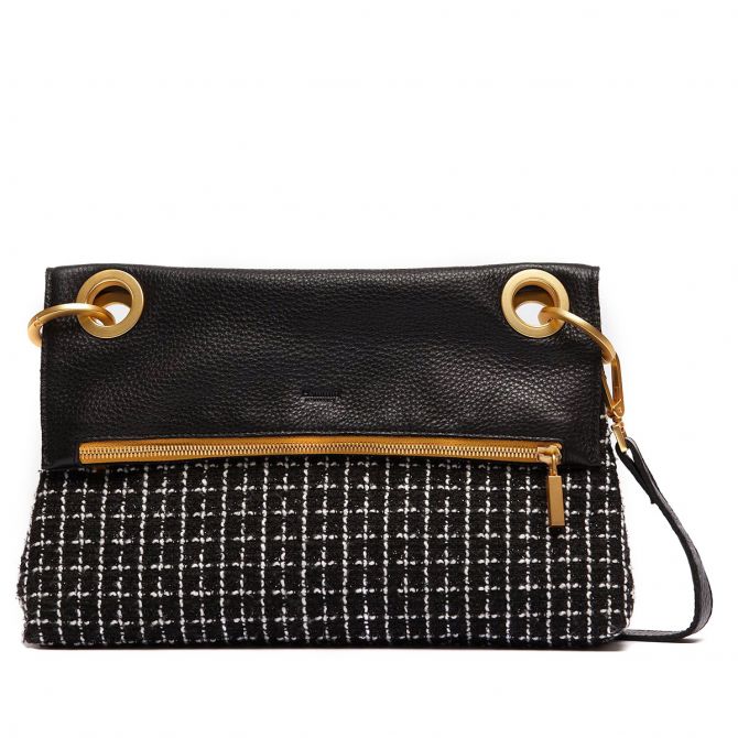 Hammitt VIP Montana Medium Crossbody, Limited Edition Midnight Trellis and Brushed Gold Tone