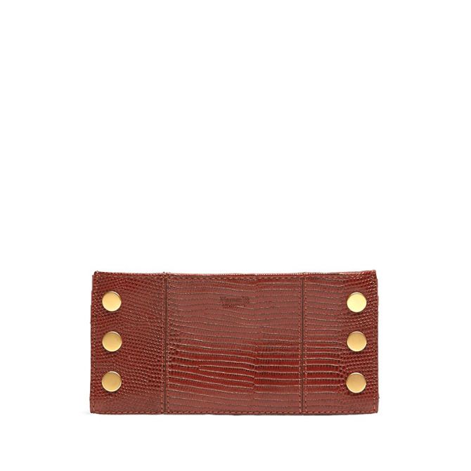Hammitt 110 North Wallet, Limited Edition Redwood Lizard and Brushed Gold Tone