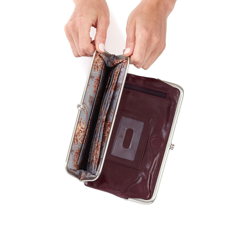 HOBO Lauren Clutch Wallet, Eggplant Vintage Hide