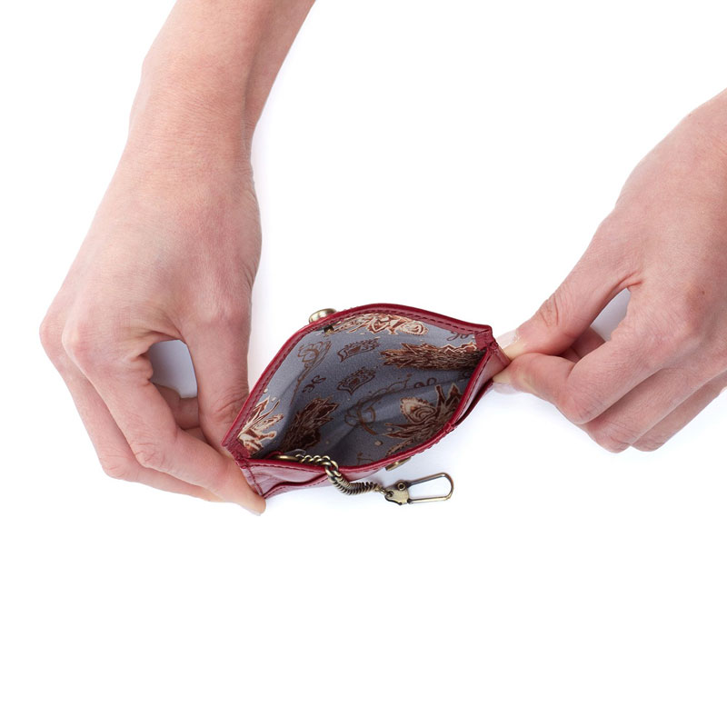 HOBO KIP Card Case, Cardinal Vintage Hide