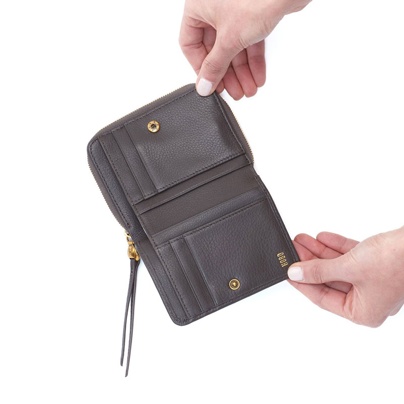 HOBO Pride Zip Around Wallet, Slate Velvet Pebbled Hide
