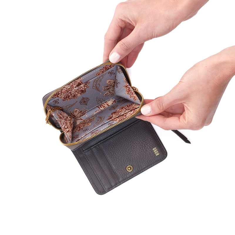 HOBO Pride Zip Around Wallet, Slate Velvet Pebbled Hide