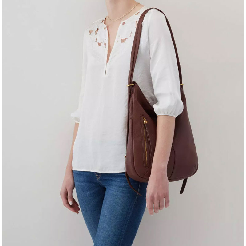 HOBO Merrin Convertible Backpack, Mahogany Velvet Pebbled Hide