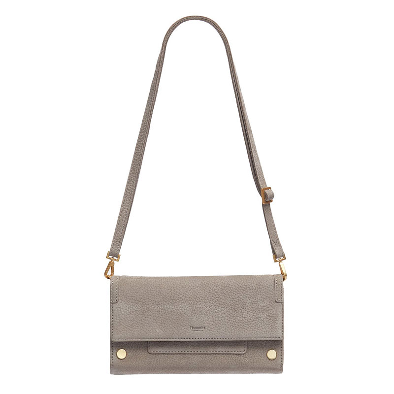 Hammitt AJ Crossbody Clutch, Limited Edition Grey Natural and Brushed Gold Tone