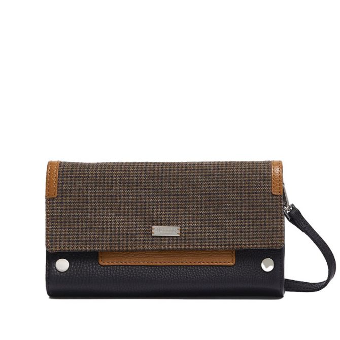 Hammitt AJ Crossbody Clutch, Limited Edition Edison Houndstooth and Brushed Silver Tone