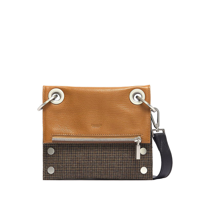 Hammitt Montana Rev Small Crossbody, Limited Edition Edison Houndstooth and Brushed Silver Tone