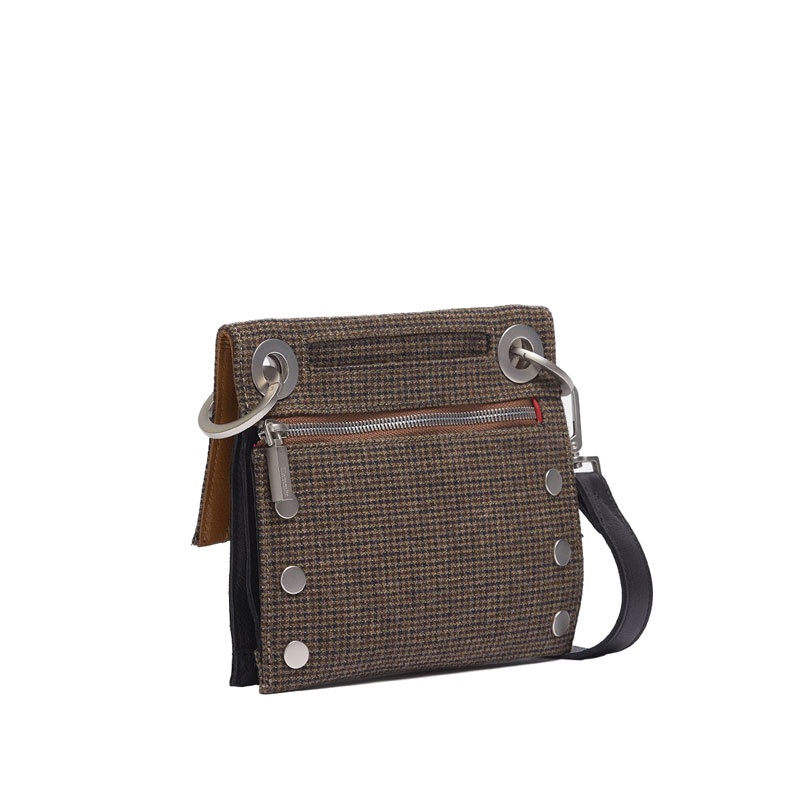 Hammitt Montana Rev Small Crossbody, Limited Edition Edison Houndstooth and Brushed Silver Tone