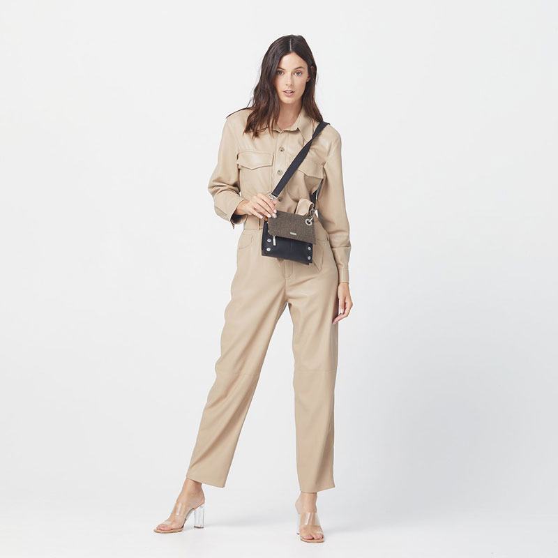 Hammitt Montana Rev Small Crossbody, Limited Edition Edison Houndstooth and Brushed Silver Tone