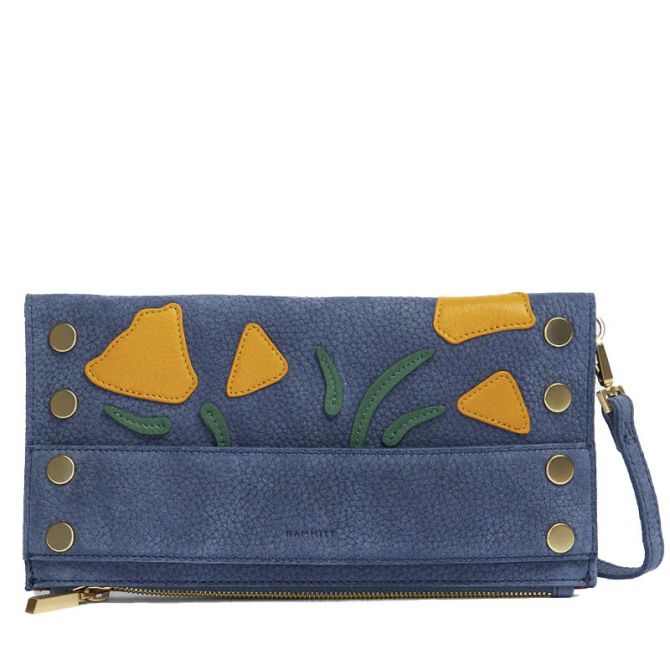 Hammitt Ryan Wallet, Limited Edition Poppy Skies and Brushed Gold Tone Hardware
