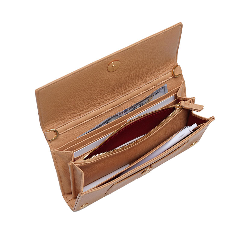 Hammitt AJ Crossbody Clutch, Limited Edition Barley Tan and Brushed Gold Tone Hardware