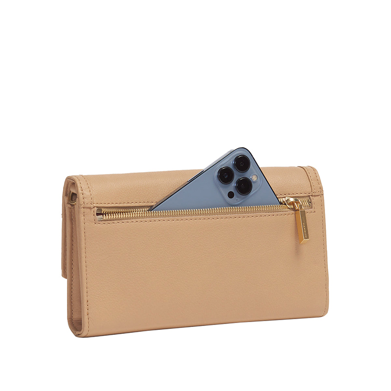 Hammitt AJ Crossbody Clutch, Limited Edition Barley Tan and Brushed Gold Tone Hardware