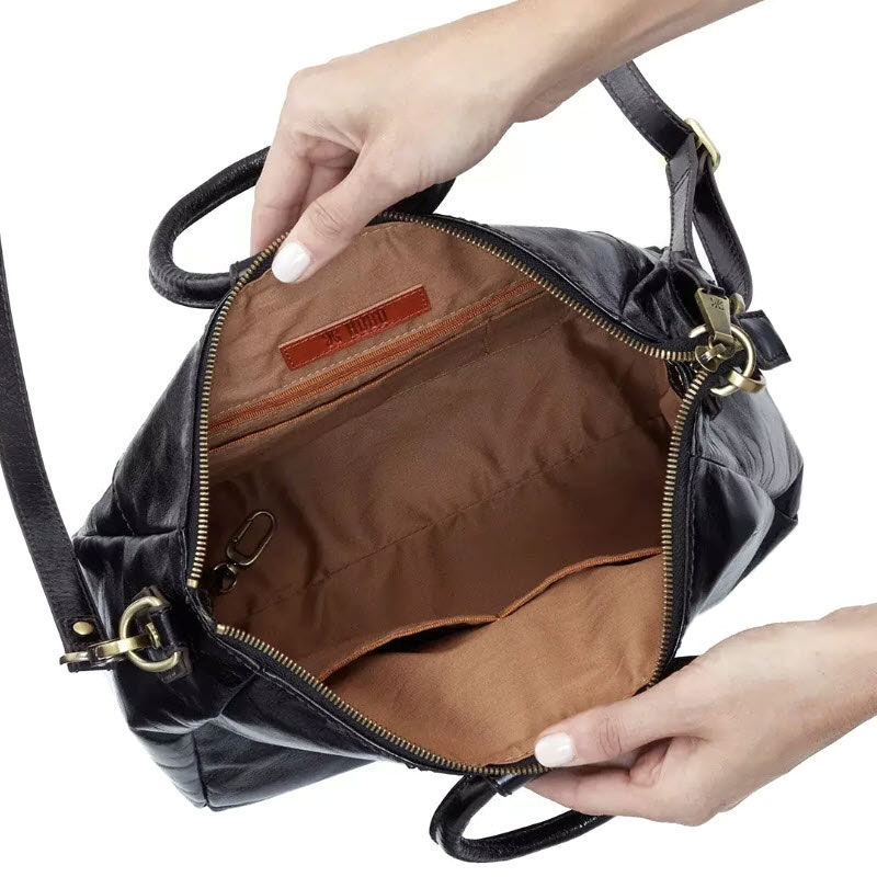 HOBO Sheila Medium Satchel, Black Vintage Hide