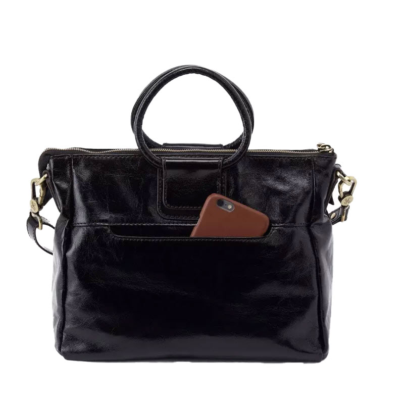 HOBO Sheila Medium Satchel, Black Vintage Hide