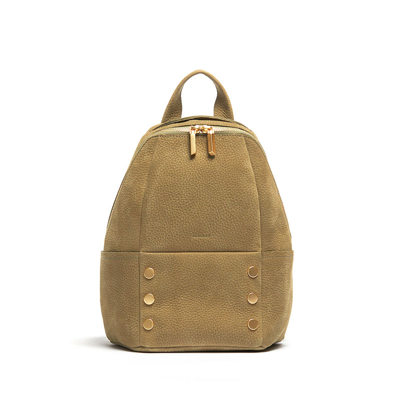 Hammitt Hunter Medium Backpack, Limited Edition Plume Moss Nubuck and Brushed Gold Tone Hardware