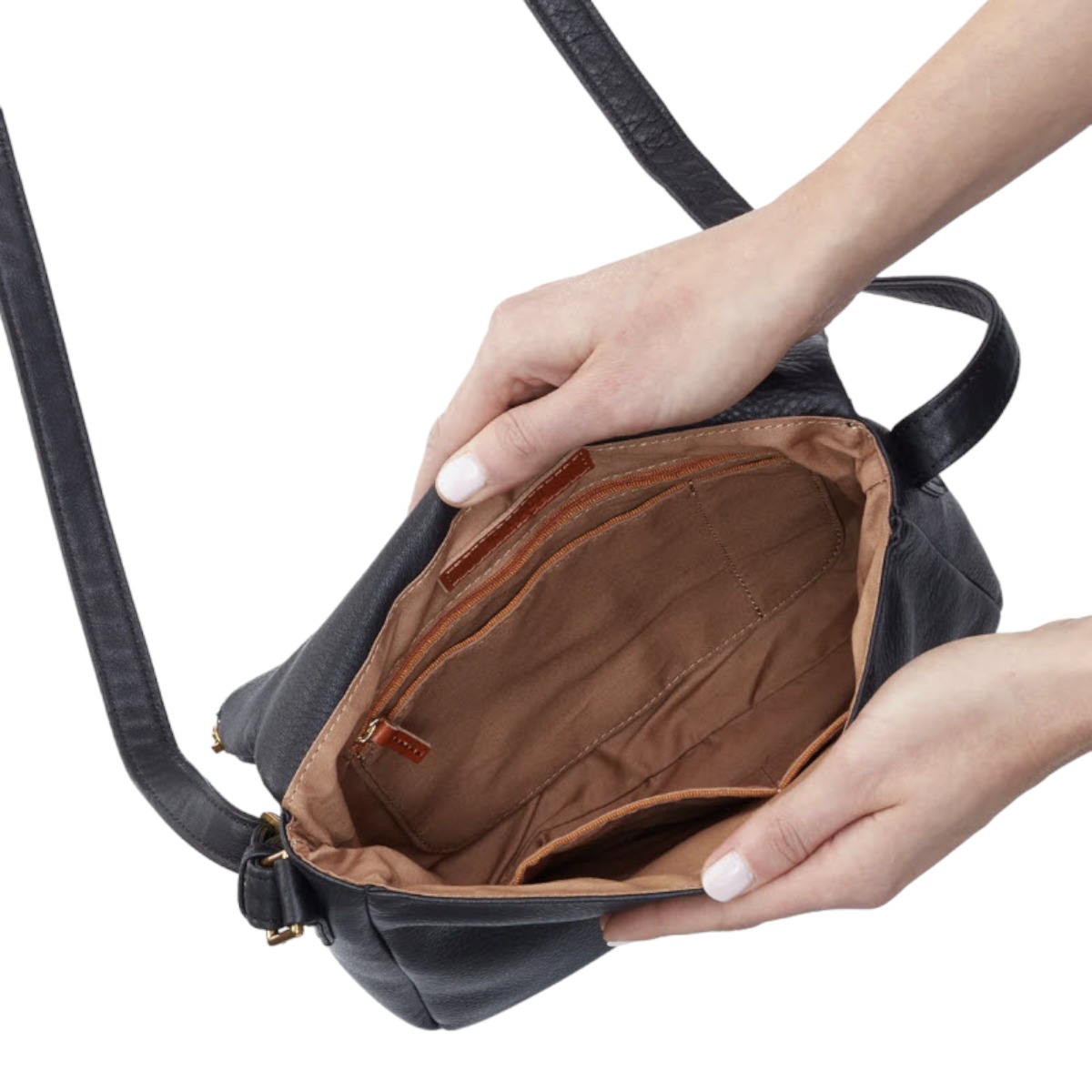 HOBO Fern Messenger Crossbody, Black
