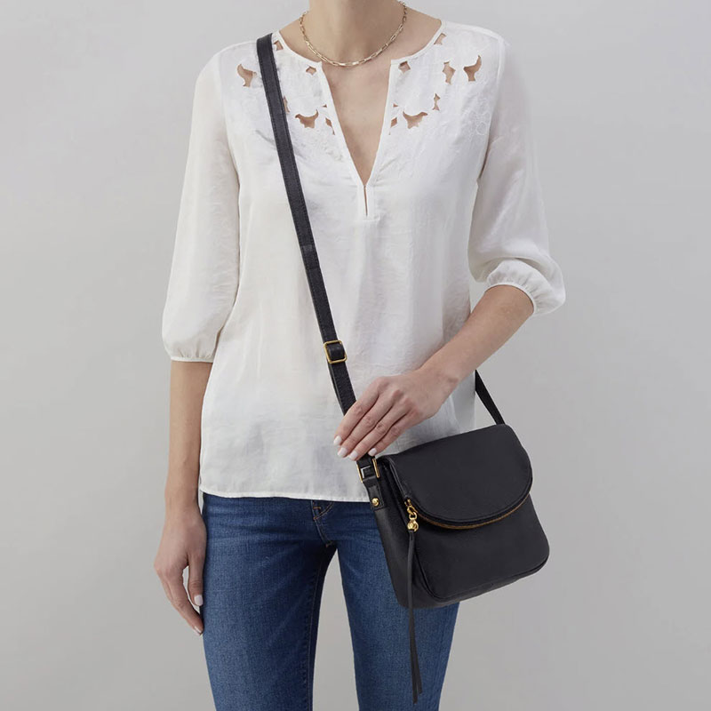 HOBO Fern Messenger Crossbody, Black