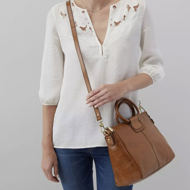 HOBO Sheila Medium Satchel, Truffle Vintage Hide