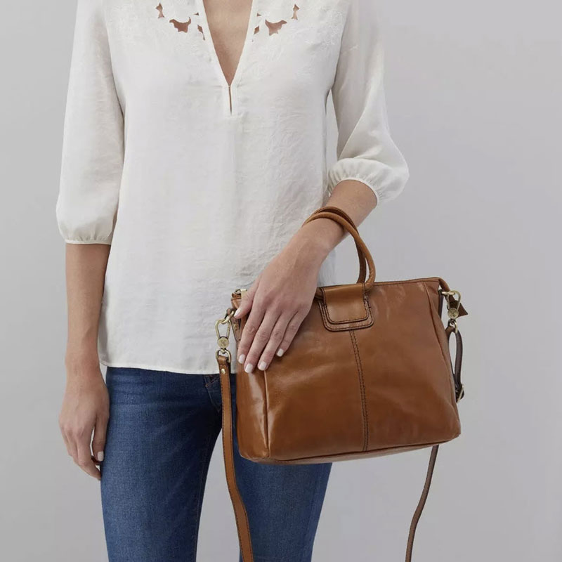 HOBO Sheila Medium Satchel, Truffle Vintage Hide