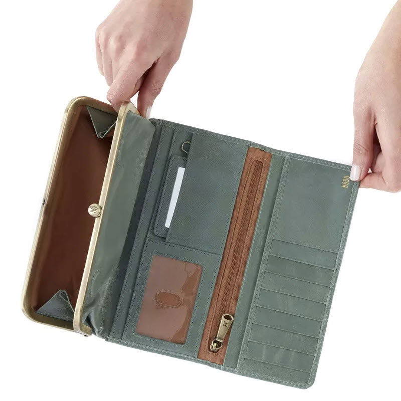 HOBO Rachel Continental Wallet, Bottle Green Vintage Hide