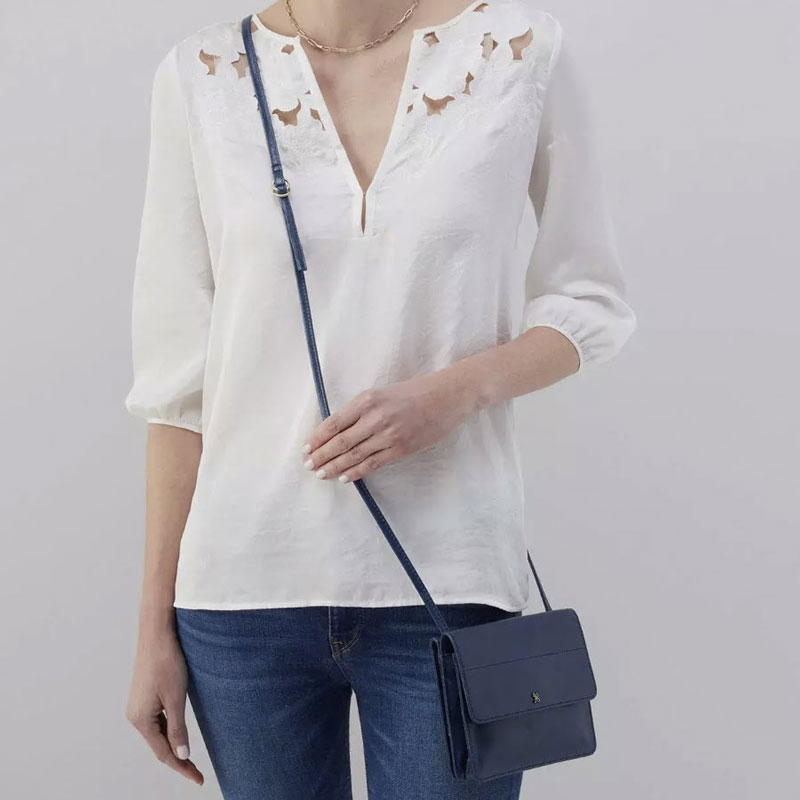 HOBO Jill Wallet Crossbody, Denim Vintage Hide