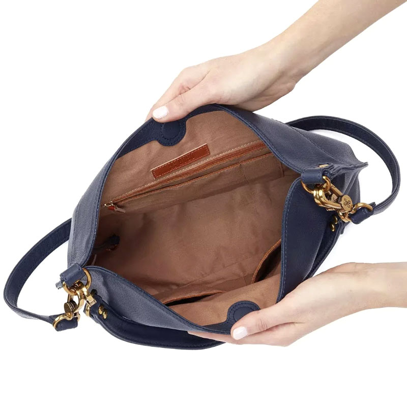 HOBO Pier Shoulder Bag, Sapphire Velvet Pebbled Hide