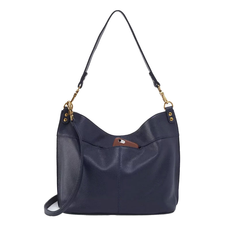 HOBO Pier Shoulder Bag, Sapphire Velvet Pebbled Hide