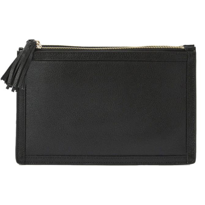 Neely & Chloe No. 60 Goat Embossed Double Zip Shoulder Bag, Black
