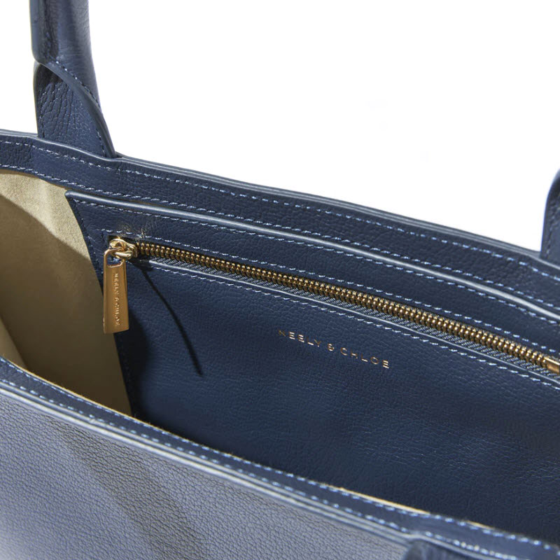 Neely & Chloe No. 61 Goat Embossed Monday Tote, Navy