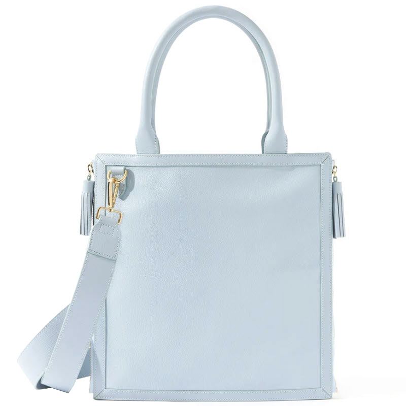 Neely & Chloe No. 61 Goat Embossed Monday Tote, Light Blue