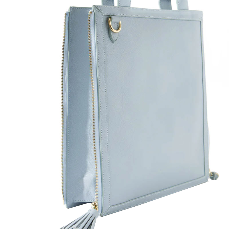 Neely & Chloe No. 61 Goat Embossed Monday Tote, Light Blue