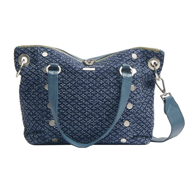 Hammitt Daniel Medium Top Handle Bag, Weekend Blues and Brushed Silver