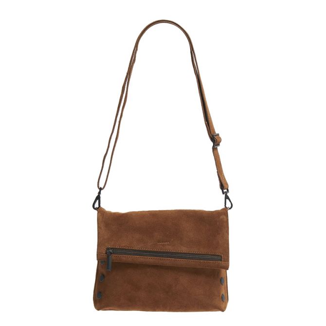 Hammitt VIP Medium Crossbody Bag, Mahogany Suede and Bronze