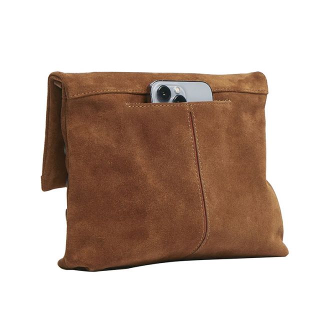 Hammitt VIP Medium Crossbody Bag, Mahogany Suede and Bronze